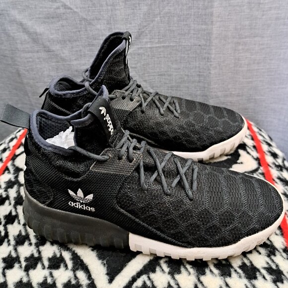 Men Size 11.5 Adidas Originals Tubular X Prime Knit Core Black & White Trainers main image 10